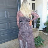 Leopard Animal Print Mesh Maxi Dress