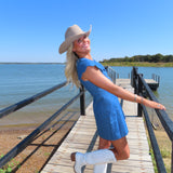 Denim Scalloped Detail Button Dress