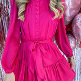 PINK HARMONY GROOVER BUTTON UP MINI DRESS  (size XL left)