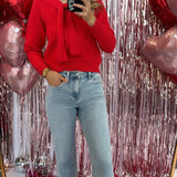RED NECK TIE SWEATER