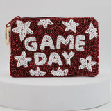 MAROON + WHITE GAMEDAY KEYCHAIN POUCH