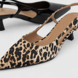 LEOPARD SLINGBACK KITTEN HEELS