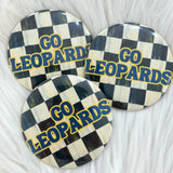 GO LEOPARDS CHECKERED BUTTON
