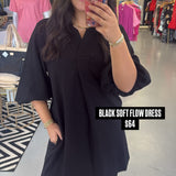 Black Soft Flow Dress