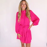 PINK HARMONY GROOVER BUTTON UP MINI DRESS  (size XL left)
