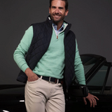 SEA GREEN LUXURY COTTON QUARTER ZIP SWEATER ( SIZE 3XL LEFT)