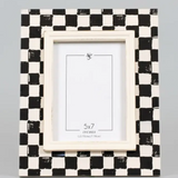 9" x 11" CHECKERED WOOD PHOTO FRAME