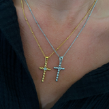 GOLD BLING CROSS NECKLACE