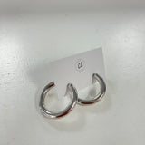 All Fav Time Silver Hoops