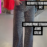 LEOPARD PRINT STRAIGHT FIT JEANS