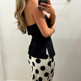 LBK BLACK TAILORED STRAPLESS TOP