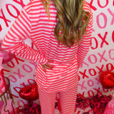 Pink & Red Stripe Soft Pajama Set