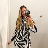 ZEBRA MINI LONGSLEEVE DRESS