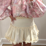 CREAM LINEN MINI SKIRT