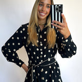 POLKA DOT PRISCILLA TIE DRESS