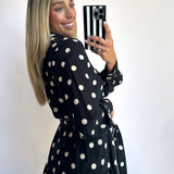 POLKA DOT PRISCILLA TIE DRESS