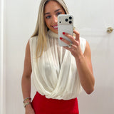 LBK RED ELLE RUFFLED SHORTS
