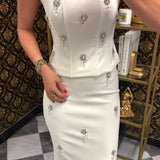 White Embellished Studded Set