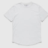 WHITE S/S SCOOP BOTTOM JERSEY TEE