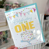 CELEBRATING THE BIG ONE CAKE CARD