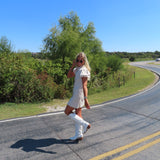 OATMEAL BUTTON UP T SHIRT DRESS