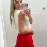 LBK RED ELLE RUFFLED SHORTS