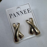 GOLD X STUDD EARRINGS