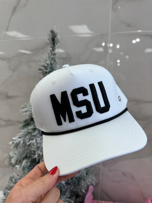 VINTAGE WHITE MSU HAT