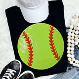 BLACK SEQUIN SOFTBALL TEE