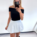 WHITE WAIST BAND BUBBLE SKIRT