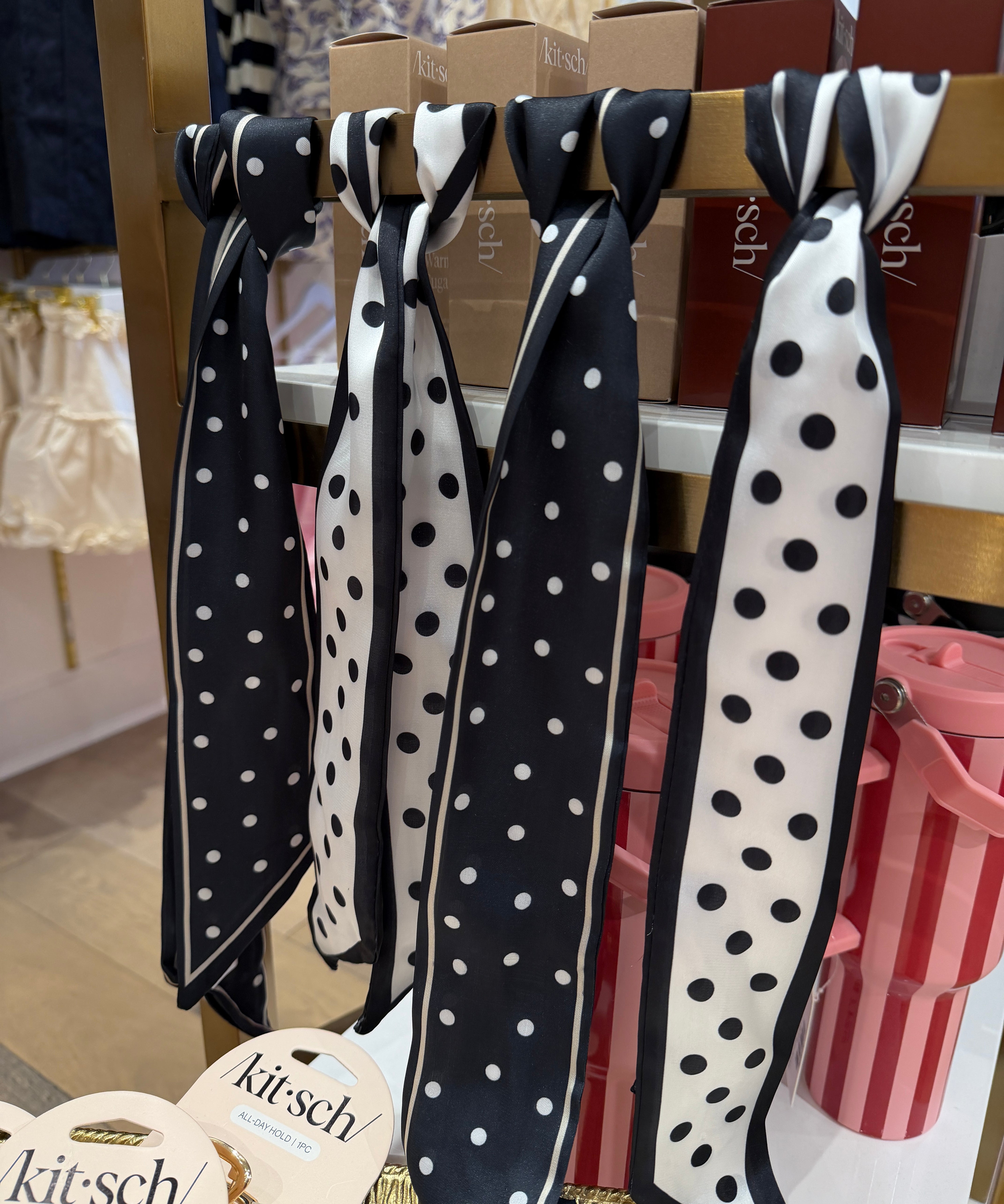 BLACK POLKA DOT TWILLY SCARF