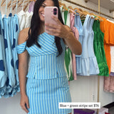 BLUE + GREEN STRIPE SET
