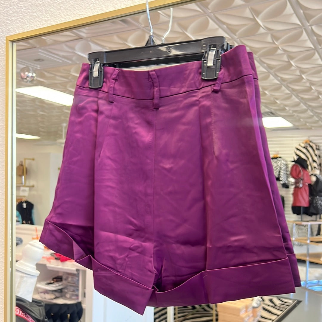 PLUM BUTTON UP SHORTS