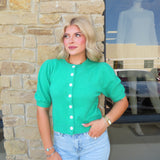 EMERALD PUFF SHORT SLEEVE TOP