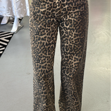 LEOPARD PRINT STRAIGHT FIT JEANS