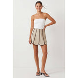 Shell Panel Linen Skort: Off White / L
