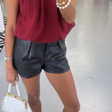 WF CRIMSON HALTER GATHERED TOP