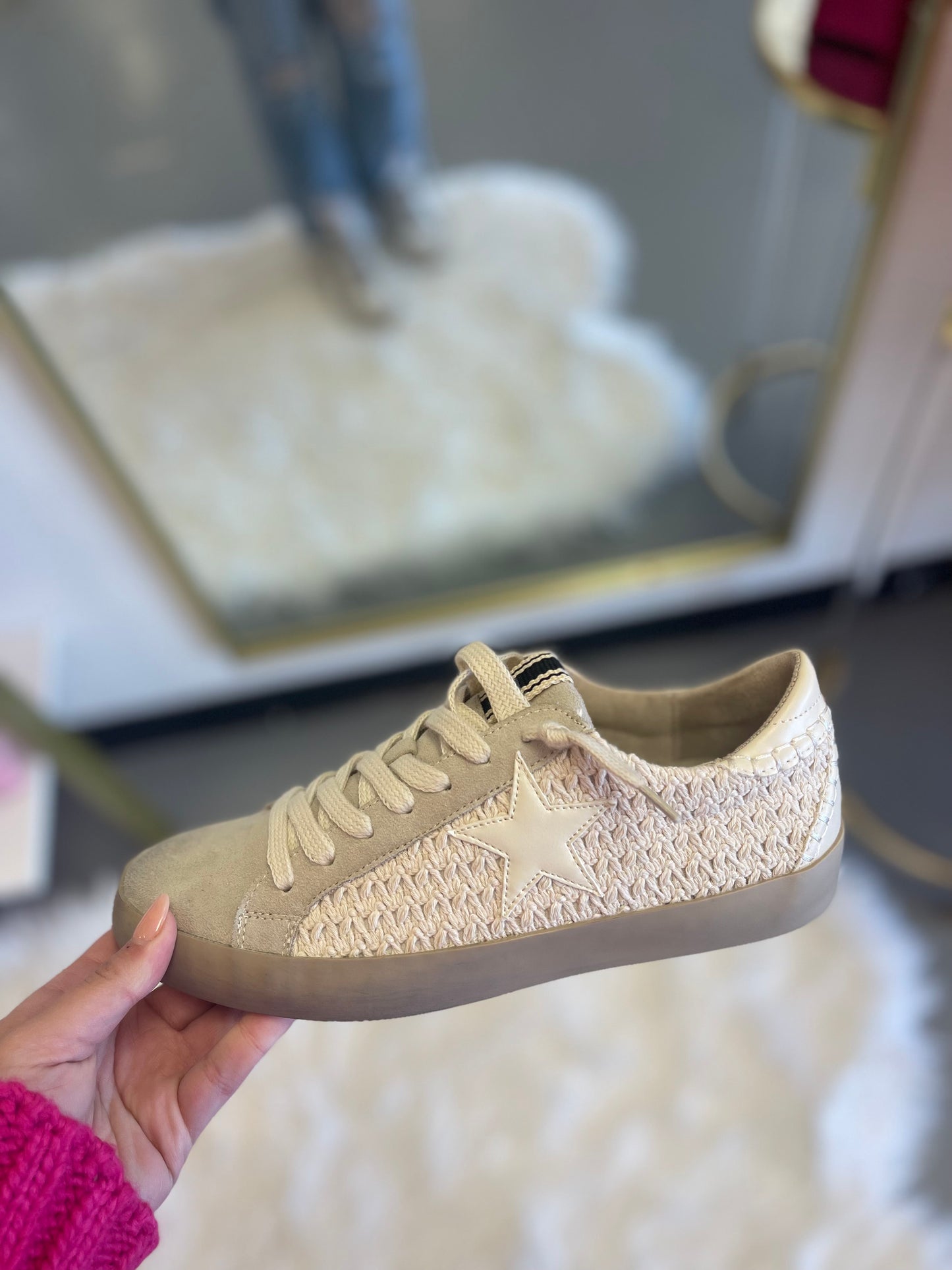 SHU SHOP PAULA BONE WOVEN SNEAKERS