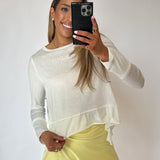 White Longsleeve Flow Top