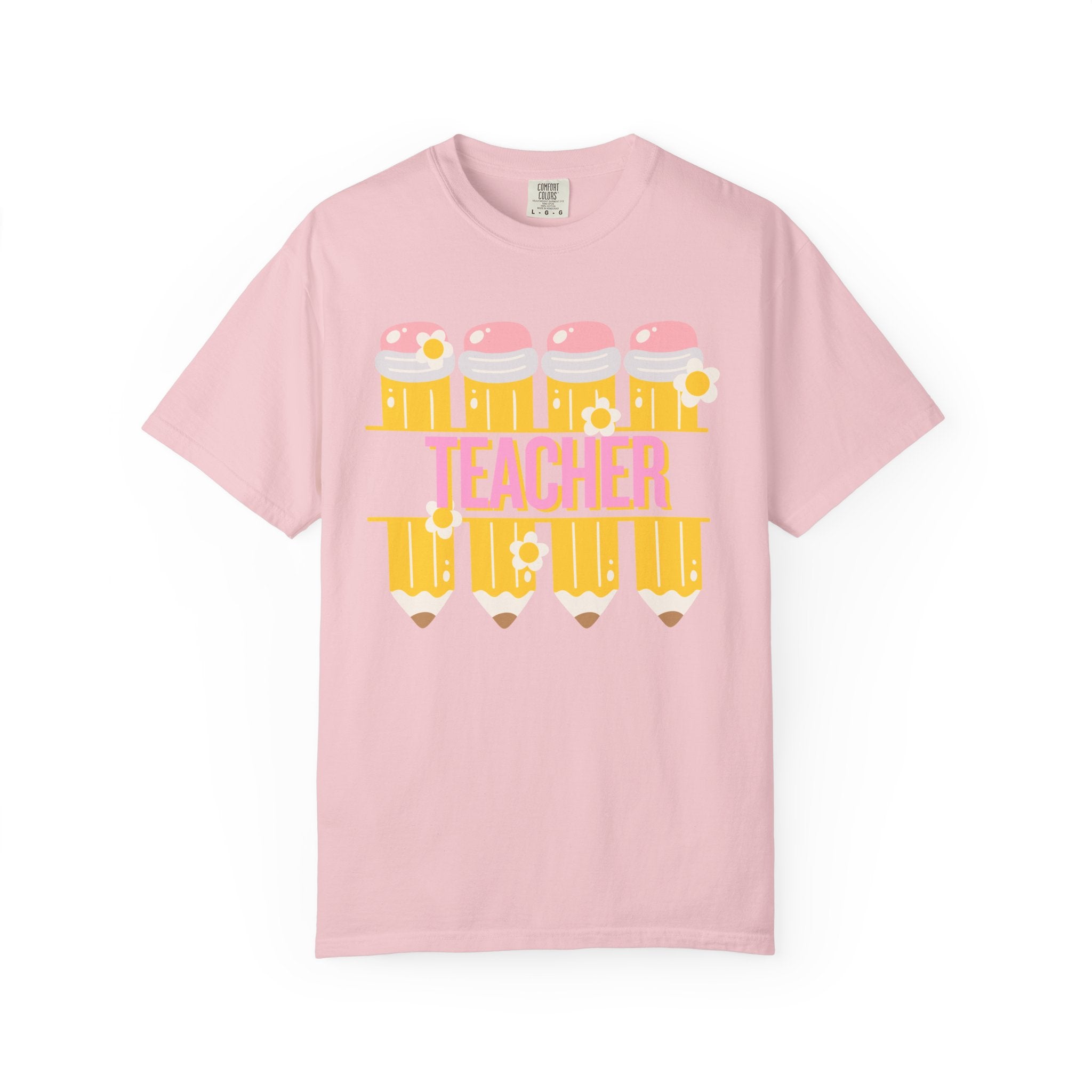 Teacher Pencil & Apple Graphic T-Shirt | Cute Back-to-School Gift for Educators