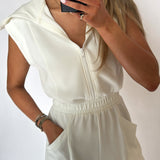 Cream Scuba Luxe Romper