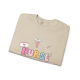 Nurse Medical Icons Crewneck Sweatshirt – Cute Nurse Graphic Pullover