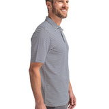 Black Cutter & Buck Stripe Mens Polo