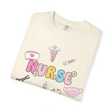 Nurse Cute Icons T-Shirt | Pastel Medical Graphic Tee for Nurses