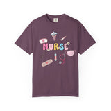 Nurse Cute Icons T-Shirt | Pastel Medical Graphic Tee for Nurses