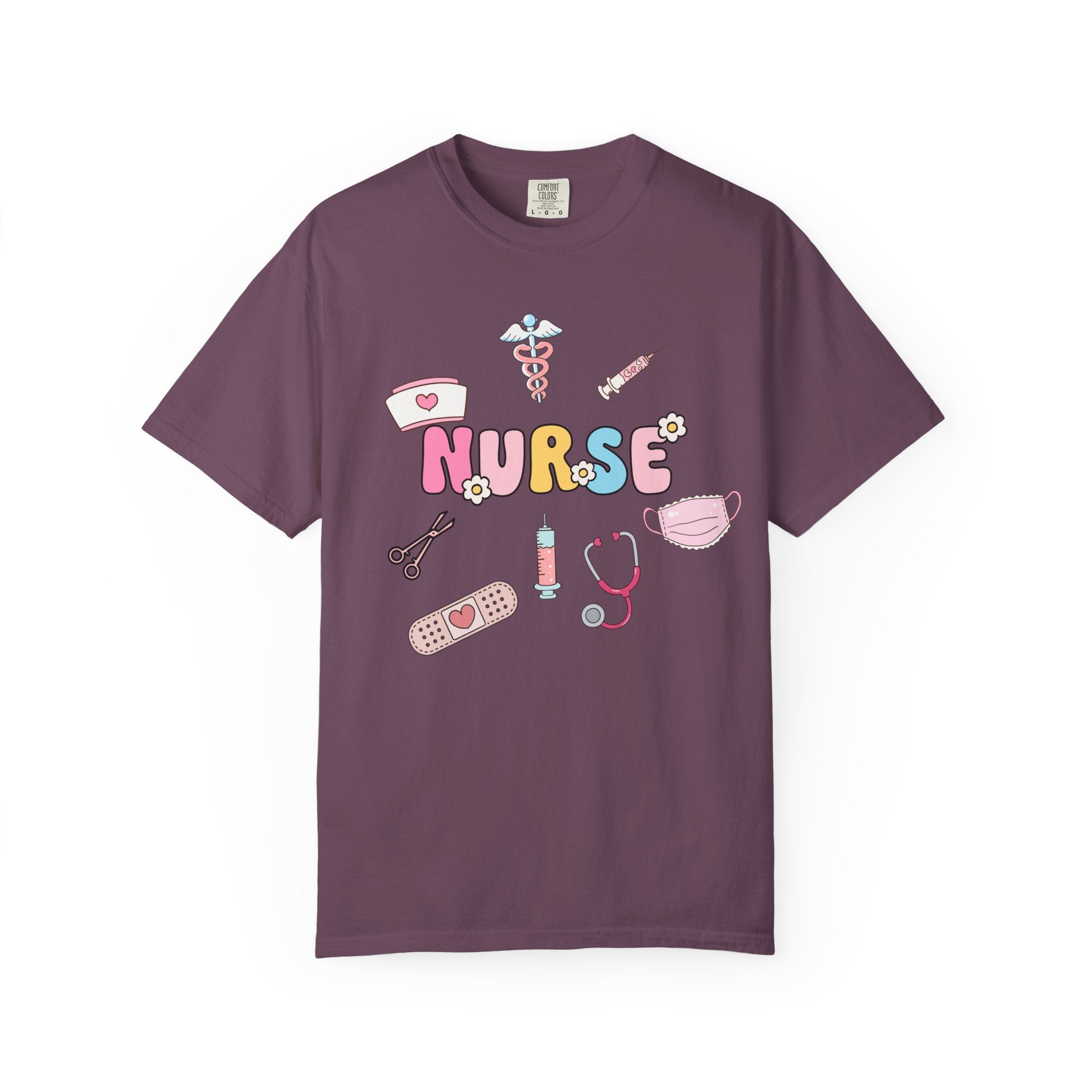 Nurse Cute Icons T-Shirt | Pastel Medical Graphic Tee for Nurses