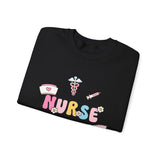 Nurse Medical Icons Crewneck Sweatshirt – Cute Nurse Graphic Pullover