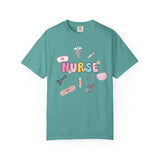 Nurse Cute Icons T-Shirt | Pastel Medical Graphic Tee for Nurses