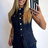 DENIM VEST + PANTS SET