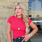 RED MEGAN BASIC TOP